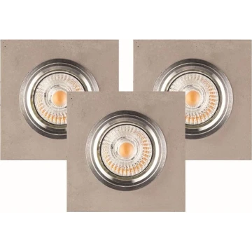 SET 3x corp de iluminat încastrat LED VITAR 1xGU10/5W/230V beton Spot-Light