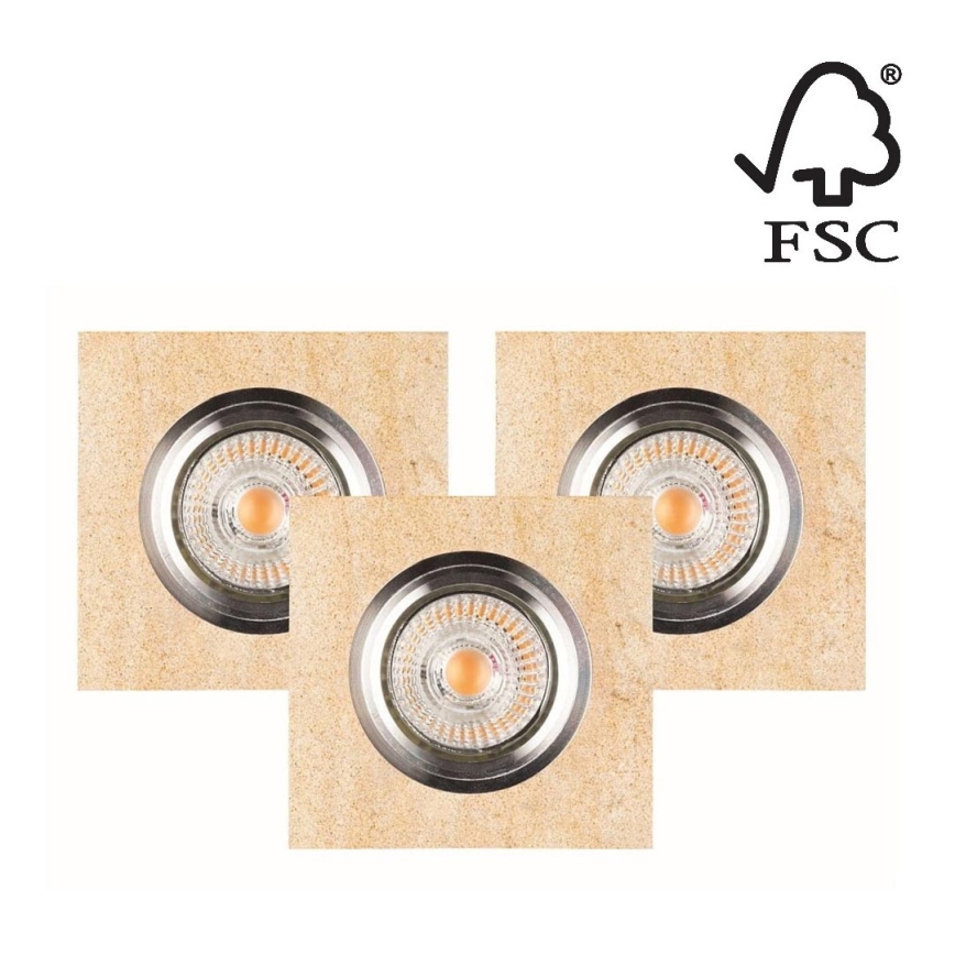 SET 3x corp de iluminat încastrat LED VITAR 1xGU10/5W/230V gresie – certificat FSC