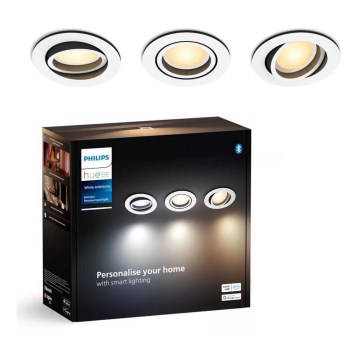 SET 3x corp de iluminat LED dimabil încastrat Hue MILLISKIN 1xGU10/4,2W/230V 2200-6500K alb