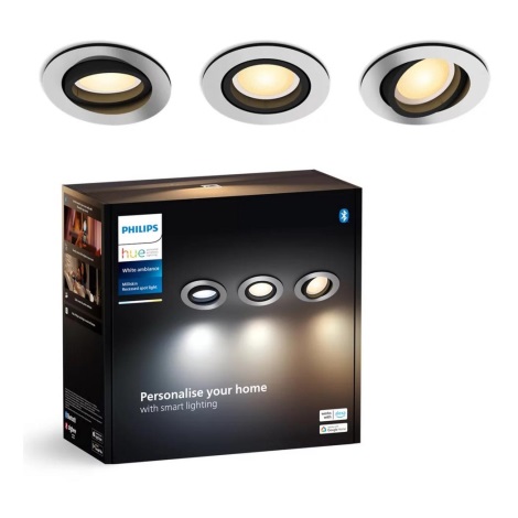 SET 3x corp de iluminat LED dimabil încastrat Hue MILLISKIN 1xGU10/4,2W/230V 2200-6500K