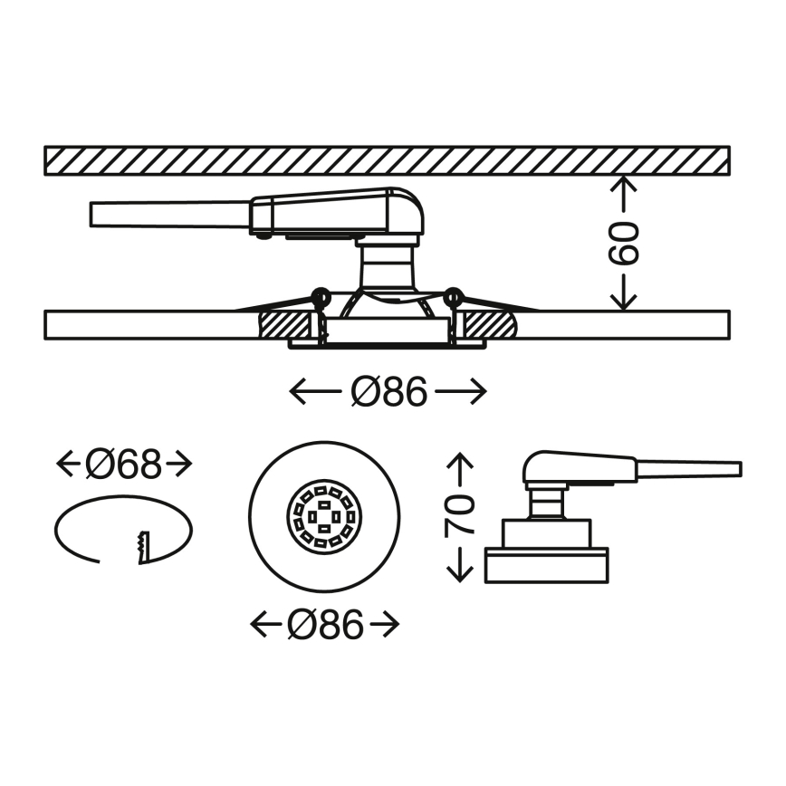 SET 3x corp de iluminat LED încastrat dimabil pentru baie 1xGU10/5W/230V IP23 Briloner 7277-039