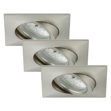 SET 3x corp de iluminat LED încastrat pentru baie Briloner 7210-032 ATTACH LED/5W/230V IP44 crom