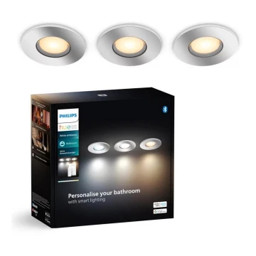 SET 3x corp de iluminat LED încastrat dimabil Philips Hue ADORE BATHROOM 1xGU10/4,2W/230V 2200-6500K IP44