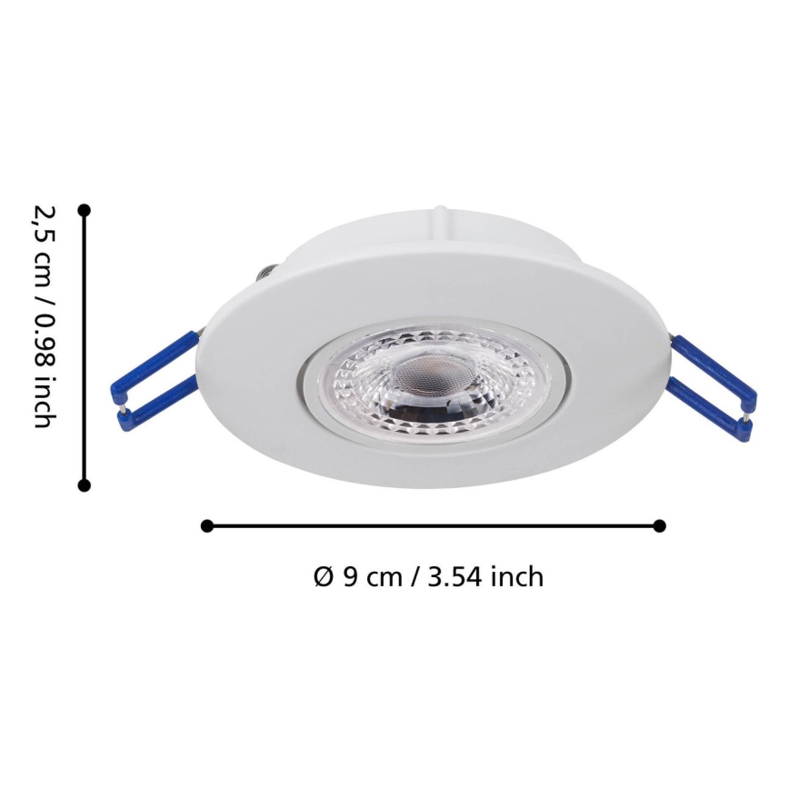 SET 3x corp de iluminat LED încastrat Eglo 75763 ZUJAR LED/3,4W/230V alb