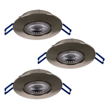 SET 3x corp de iluminat LED încastrat Eglo 75765 ZUJAR LED/3,4W/230V crom