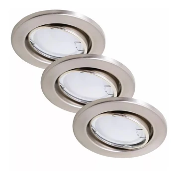 SET 3x corp de iluminat LED încastrat pentru baie 1xGU10/3W/230V IP23 crom mat Briloner 7221-032