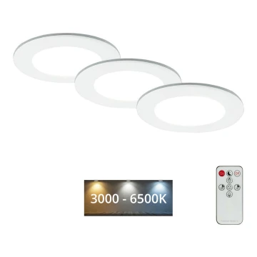 SET 3x corp de iluminat LED încastrat pentru baie LED/4,8W/230V 3000-6500K IP44 Briloner + telecomandă