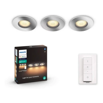 SET 3x corp de iluminat LED pentru baie dimabil Hue ADORE 1xGU10/5W/230V IP44 Philips + telecomandă