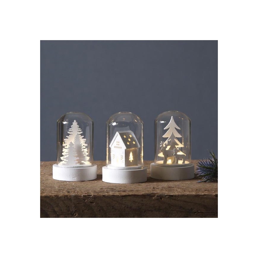 SET 3x decorațiune LED de Crăciun 1xLED/0,06W/1xCR2032 albă Eglo