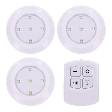 SET 3x Lampă LED dimmabilă cu telecomandă LED/3xAAA