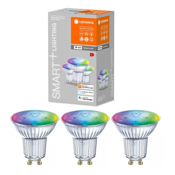 SET 3x LED RGBW Bec dimabil SMART+ GU10/4,9W/230V 2700K-6500K Wi-Fi Wi-Fi - Ledvance