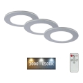 SET 3x plafonieră LED încastrată dimabilă pentru baie LED/4,8W/230V 3000-6500K IP44 Briloner + telecomandă