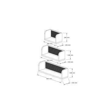 SET 3x raft de perete BUZIM maro pin