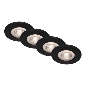 SET 4x corp de iluminat LED încastrat pentru baie LED/4,9W/230V IP44 negru Brilo