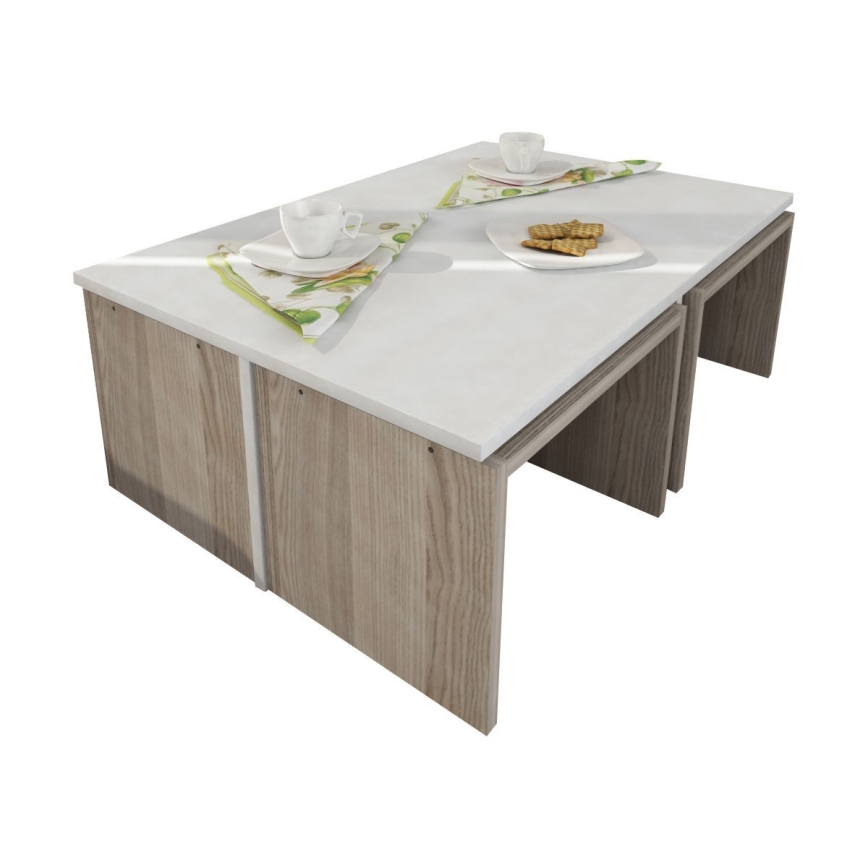 SET 4x măsuță laterală CHEST 29x41 cm + măsuță de cafea 32x90 cm