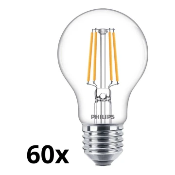 SET 60x bec LED VINTAGE Philips A60 E27/4,3W/230V 2700K