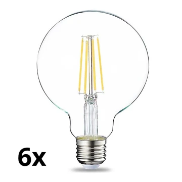 SET 6x bec LED dimabil VINTAGE G93 E27/8W/230V 2700K