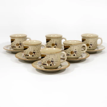 Set 6x ceașcă ceramică cu farfurioară