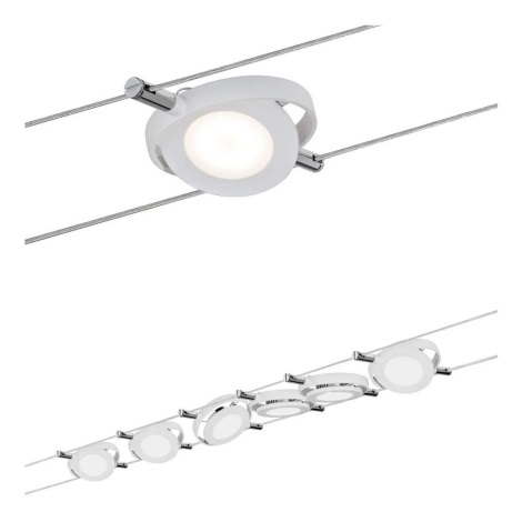SET 6x lustră pe cablu LED/4W ROUNDMAC 230V albă Paulmann 94106