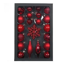 Set de ornamente de Crăciun 25 buc. roșii