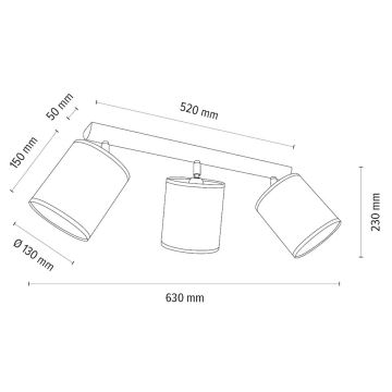 Spot BENITA 3xE27/25W/230V stejar – certificat FSC