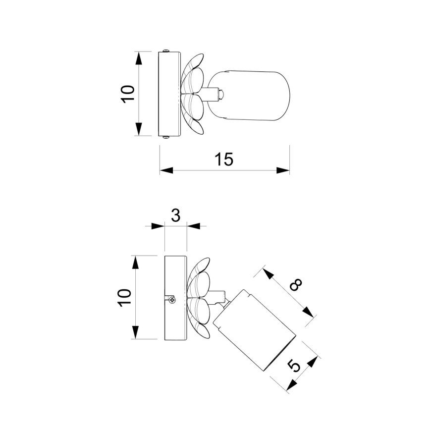 Spot de perete FLOWER 1xGU10/8W/230V alb