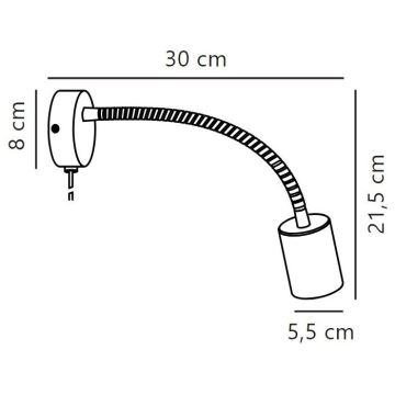 Spot flexibil de perete Nordlux EXPLORE 1xGU10/7W/230V negru