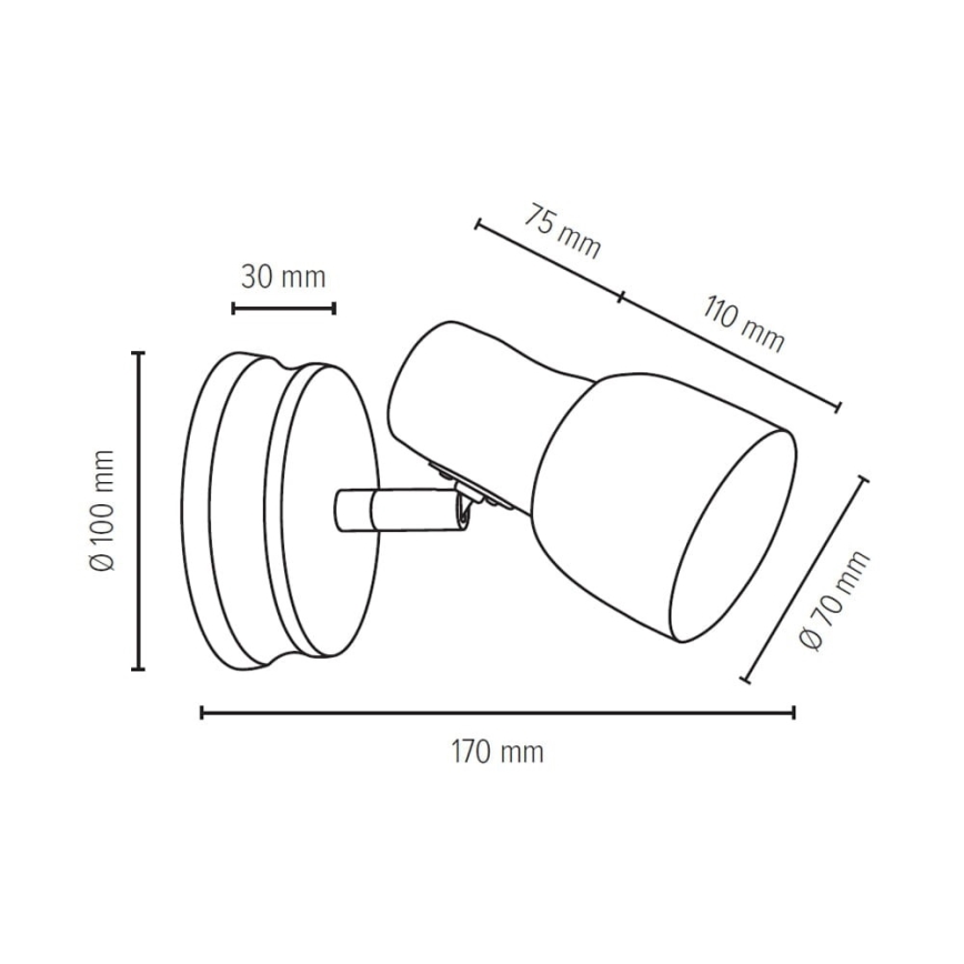 Spot de perete SVANTJE 1xE14/40W/230V