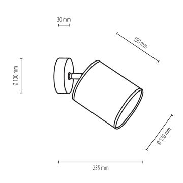 Spot de perete APRILLIA 1xE27/25W/230V gri stejar – certificat FSC