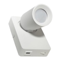 Spot de perete TAFT 1xGU10/30W/230V USB alb