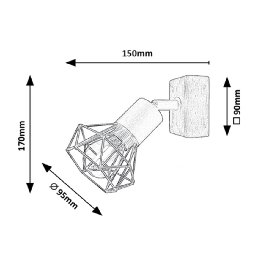 Spot de perete 1xE14/40W/230V stejar Rabalux