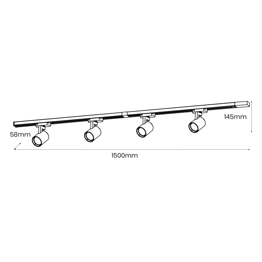 Spot în sistem pe șină VOLF 4xGU10/10W/230V alb