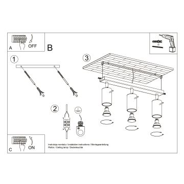 Spot LED ASMUS 3xGU10/7W/230V negru Brilagi