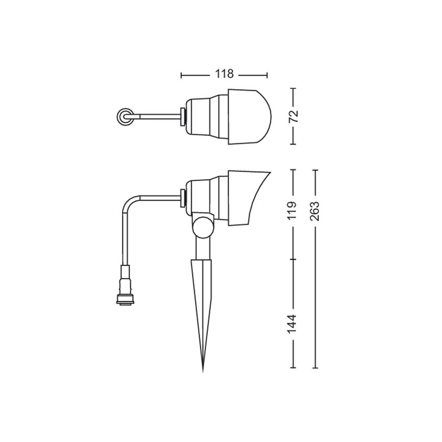 Spot LED de exterior LED/6W/12V 2700K IP44 Philips