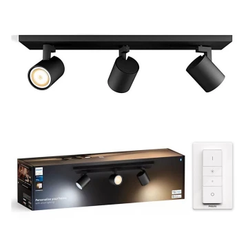 Spot LED dimabil Philips Hue RUNNER 3xGU10/4,2W/230V 2200-6500K negru + telecomandă