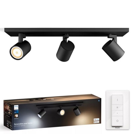 Spot LED dimabil Philips Hue RUNNER 3xGU10/4,2W/230V 2200-6500K negru + telecomandă