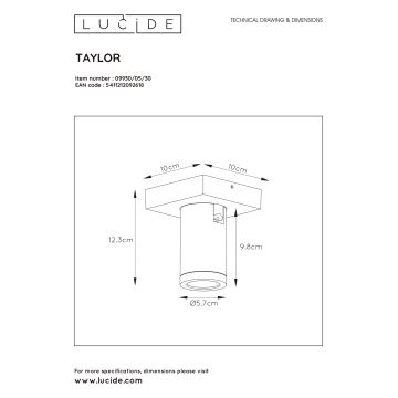 Spot LED dimabil TAYLOR 1xGU10/5W/230V IP44 Lucide 09930/05/30