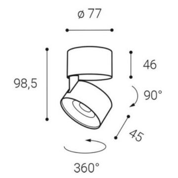 Spot LED LED2 KLIP ON LED/11W/230V negru