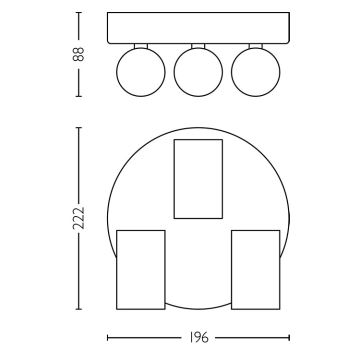 Spot pentru baie Philips IDRIS 3xGU10/5W/230V IP44 negru/auriu