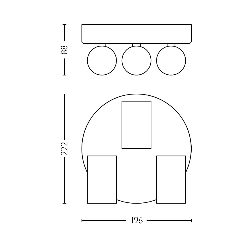 Spot pentru baie Philips IDRIS 3xGU10/5W/230V IP44 negru/auriu