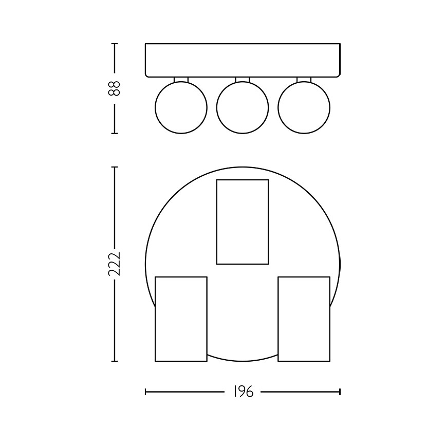 Spot pentru baie Philips IDRIS 3xGU10/5W/230V IP44 negru