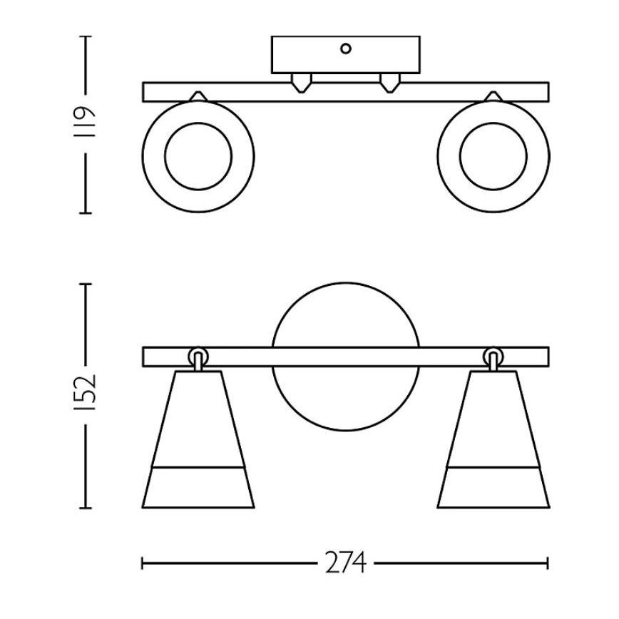 Spot Philips CLEFT 2xGU10/5W/230V