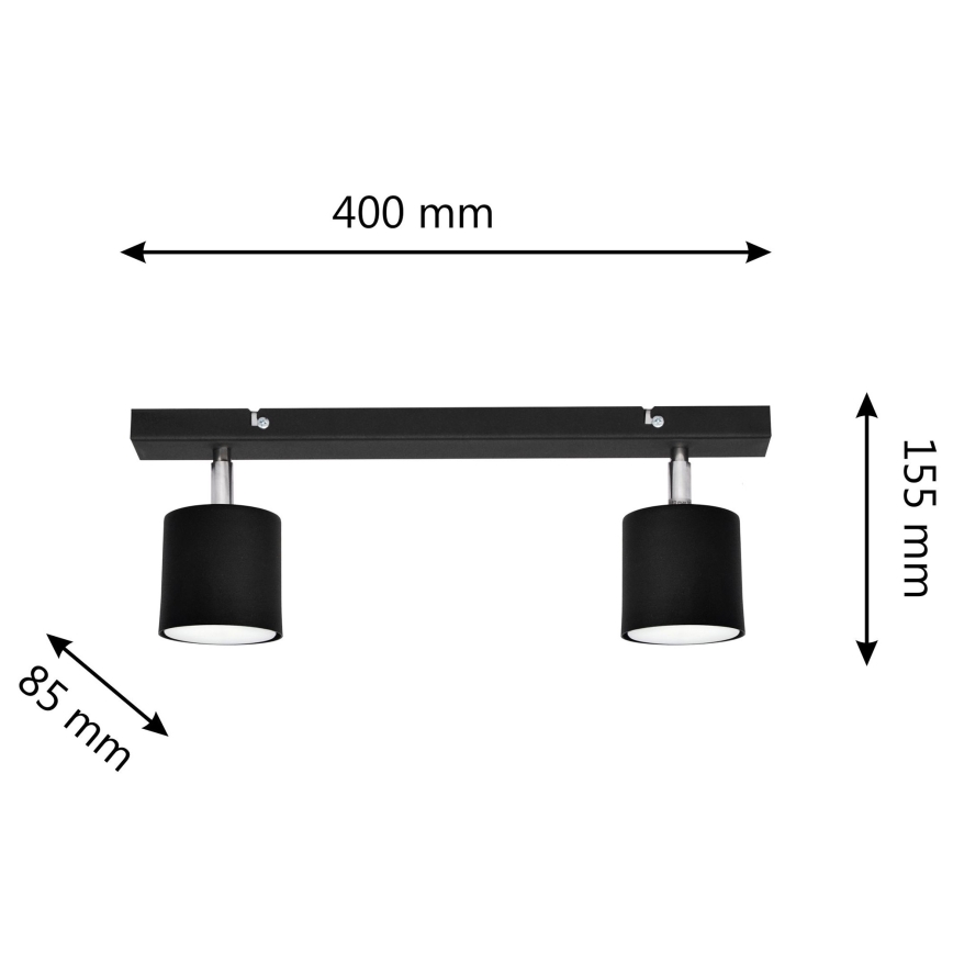 Spot PUNTA 2xGX53/10W/230V negru