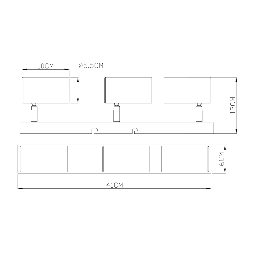 Spot 3xGU10/35W/230V neagră Globo