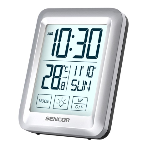 Stație meteo cu afișaj LCD și ceas deșteptător 2xAAA Sencor