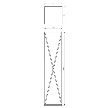 Suport de flori 100x24 cm aurie