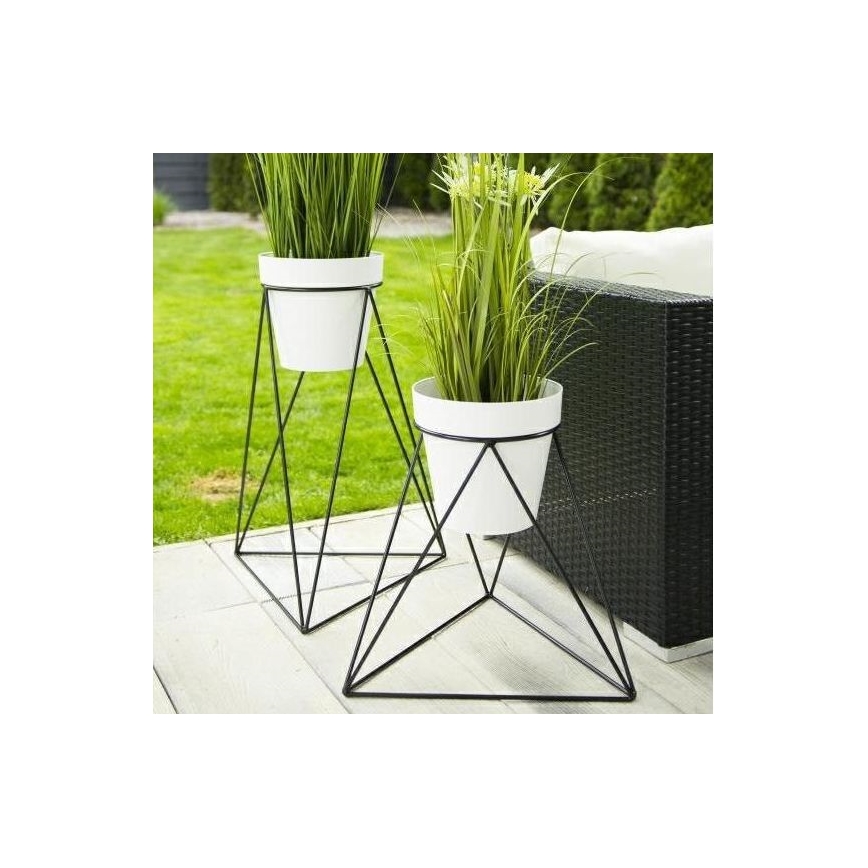 Suport de ghiveci de flori TRIANGL 40x45 cm negru