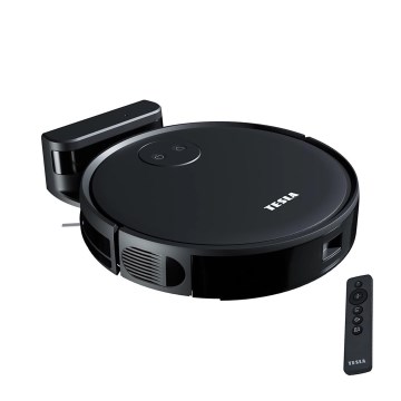 TESLA Smart - Aspirator robot inteligent 2în1 2000 mAh Wi-Fi negru + telecomandă