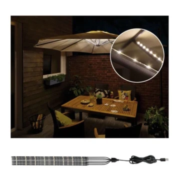 Umbrelă de soare cu iluminare LED/1,8W 5V/USB Paulmann 94219
