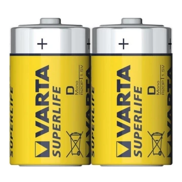 Varta 2020 - 2 buc Baterie zinc carbon SUPERLIFE D 1,5V